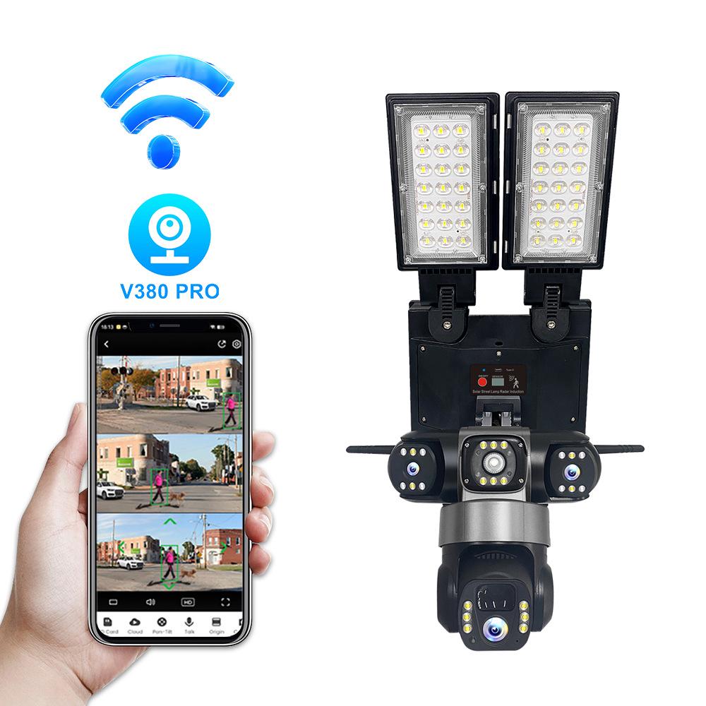 V380 LED Solar Street Light with Outdoor Waterproof WiFi & 4G Monitoring Camera