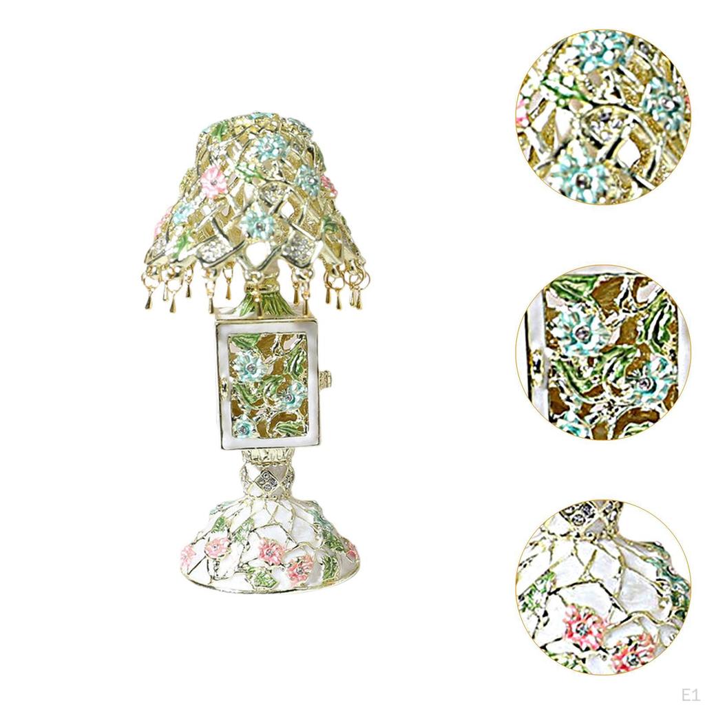 Enamel Jewelry Box Organizer Earrings Display Handmade Ornament Table Lamp Shape Keepsake for