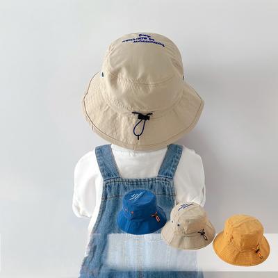 Schnelltrocknender Eimerhut für Kinder Unifarben Buchstabe Jungen Mädchen Fischerhüte UV-Schutz Kinder Panama Basin Cap