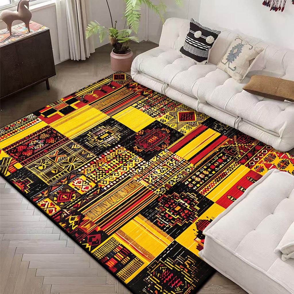 Living Room Decoration Carpet Large Area Retro Abstract Sofa Area Rug Nordic Style Bedroom Cloakroom Floor Mat Washable Non-slip