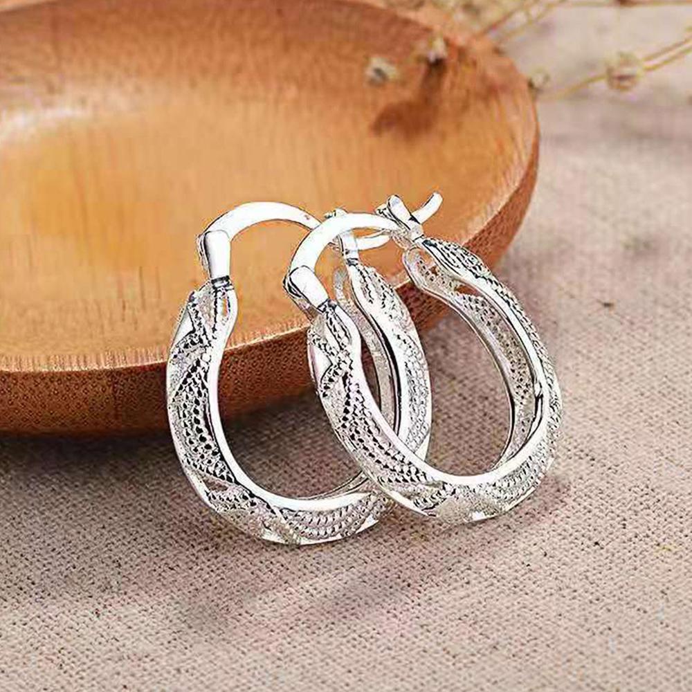BELLA BOX Handmade Engrave Pattern Hoop Earrings Women Bohemia Style Beach Accessories Stylish Versatile Simple Female Boho Jewelry