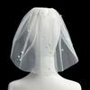 Delicate Wedding Bridal Lace Veil with Pearl/ Bowknot Girls Bride Veil Long Tulle Wedding Tiaras for Marriage Women