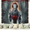 It Clown Wall Tapestry Aesthetic Wall Hanging Printed Fabric Blanket Decorative Tapestries for Bedroom Living Room Home Decor