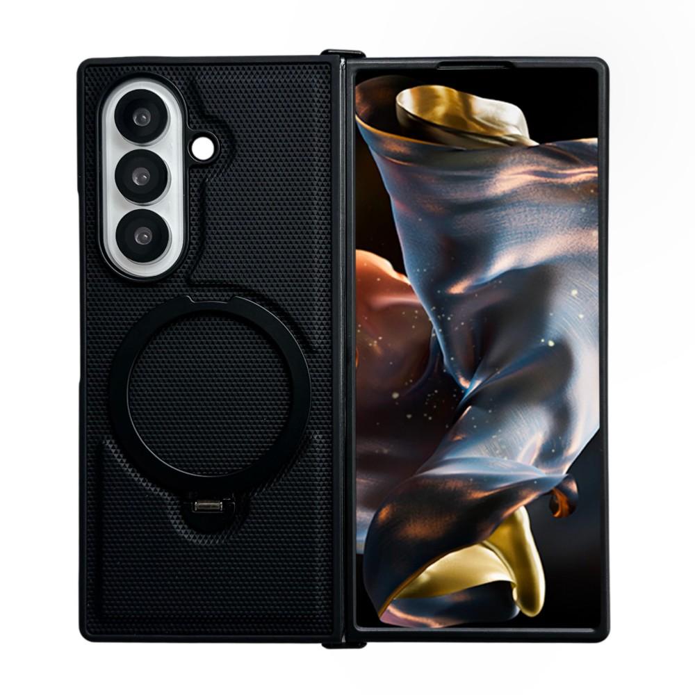 With Holder Phone Case For Samsung Galaxy Z Fold 7 5G Magnetic PC Hard Shell Protective Color Collision Shockproof Back Cover