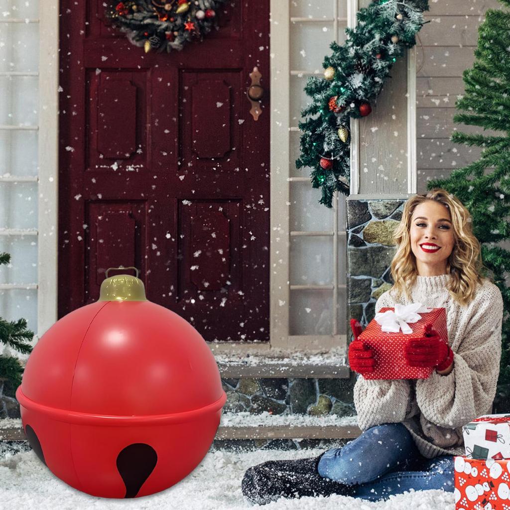 Outdoor Christmas Ball Ornaments 24 Inch Large PVC Inflatable Decor Yard Blow Up Ball Ornaments For Winter Outdoor Yard Garden