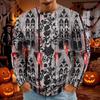 Men's Halloween Print Round Neck Long Sleeve T-Shirt