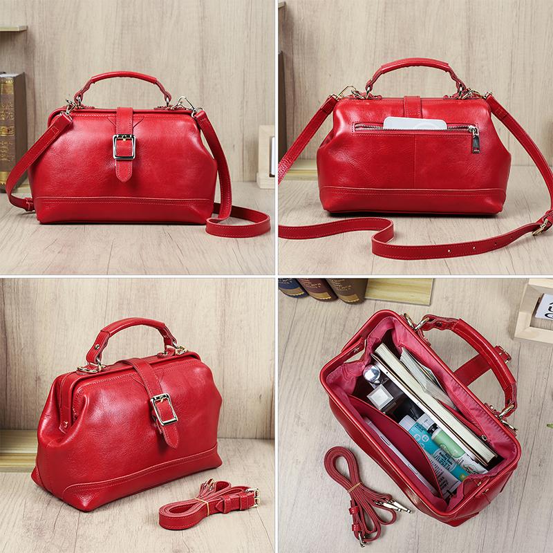 CONTACT'S Genuine Leather Women's Handbag Lady Fashion Totes Bag Large Capacity Crossbody Bag Leather Shouler Bags
