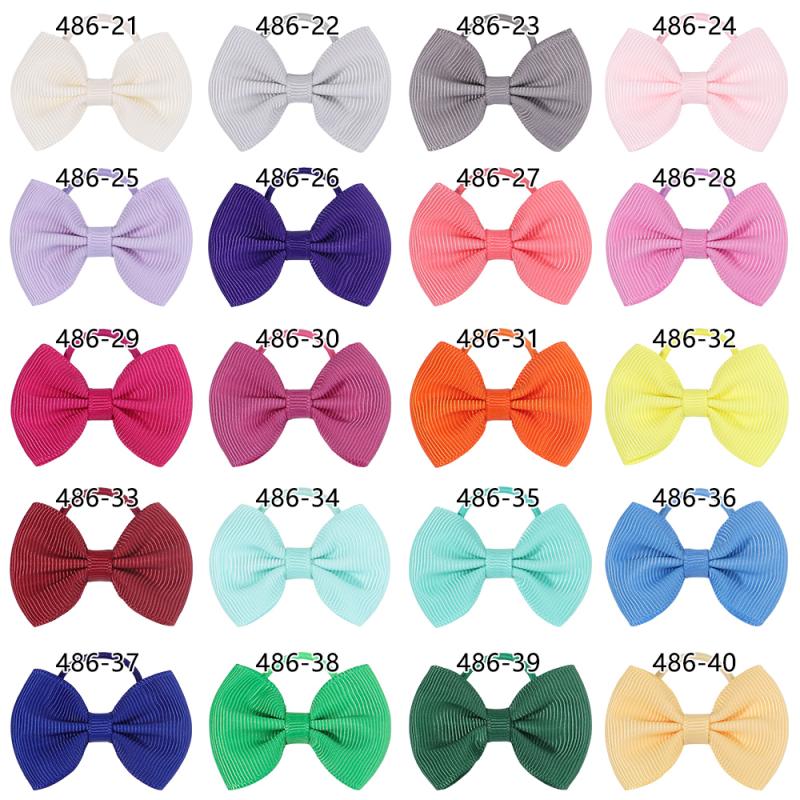 Bulk Pack 24/40/80pcs 2'' Handmade Grosgrain Ribbon Bowknot Elastic Hair Bands for Baby Girls Random Hair Accessories