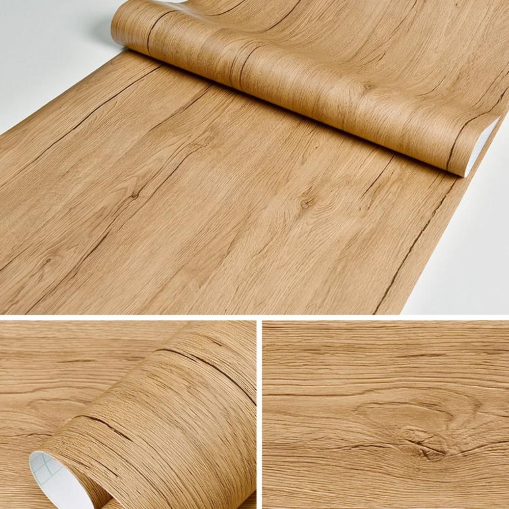 55cm Width Wood Grain PVC Wallpaper for Door Wardrobe Cupboard Table Furniture Waterproof Self Adhesive Stickers Home Decor Film