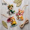 Adorno de Jardín Corgi Cachorros Lindos Calendario de Adviento, Calendario de Cuenta Atrás Navideña de 24 Días con Colgantes Planos de Perro Acrílicos Sorpresa para Niños 2D
