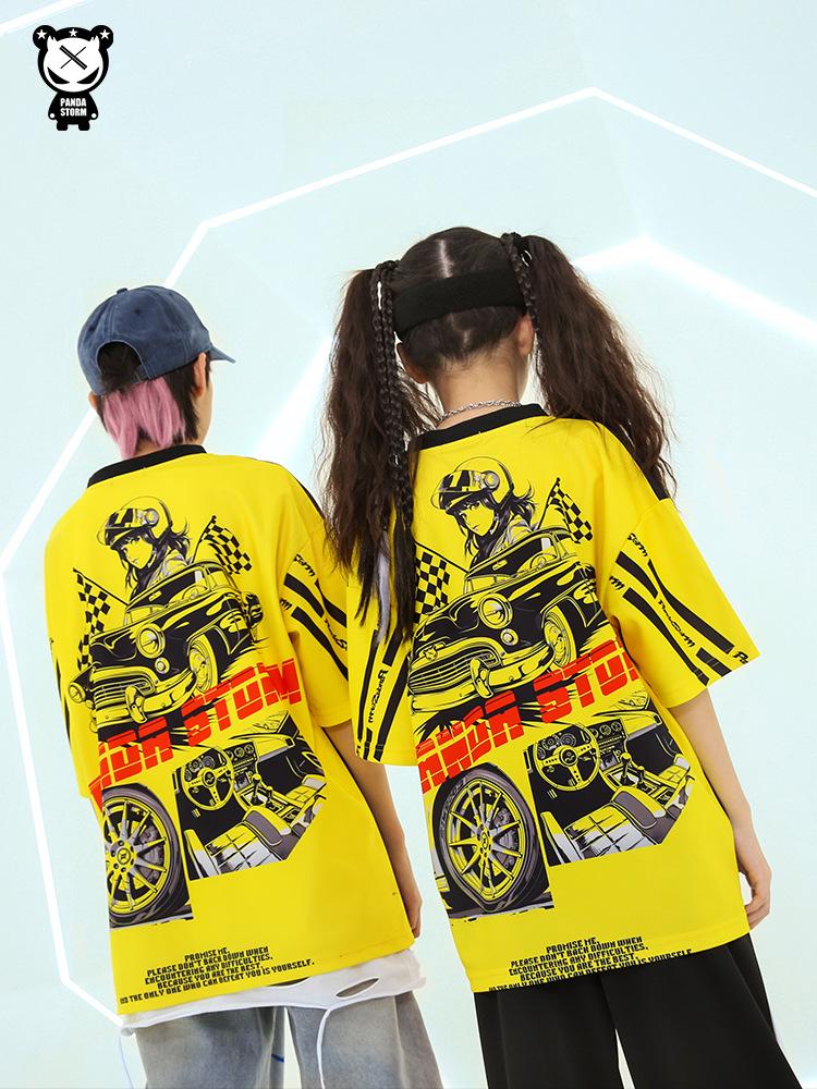 Kids' Hip Hop Street Dance Performance Outfit - Jazz Dance Fashion Show Drum Set Vest and T-shirt for Boys and Girls