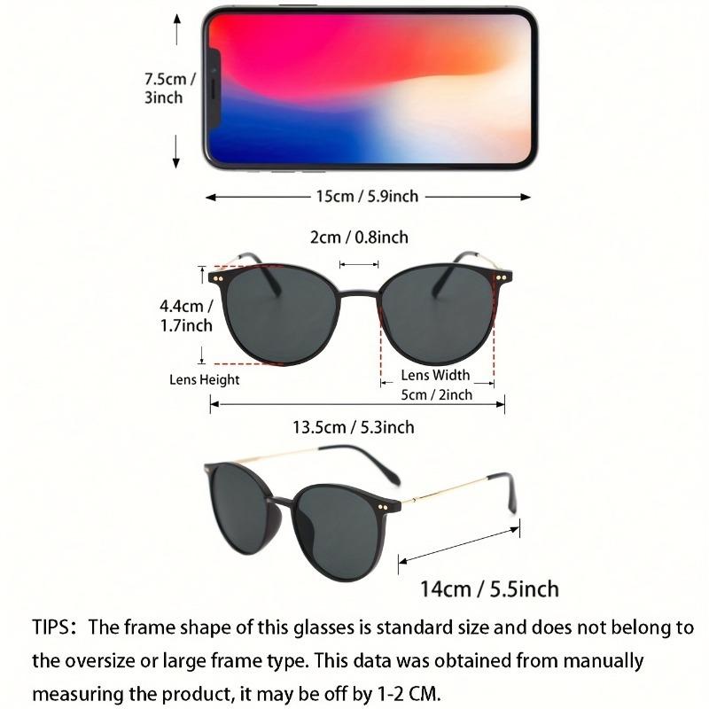 1 Piece of Women's Retro Round Fashionable Sunglasses