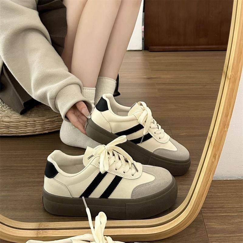 Versatile German Training Shoes Women's Shoes 2025 Spring and Autumn New Platform White Shoes Retro Forrest Gump Shoes Casual Sports Board Shoes