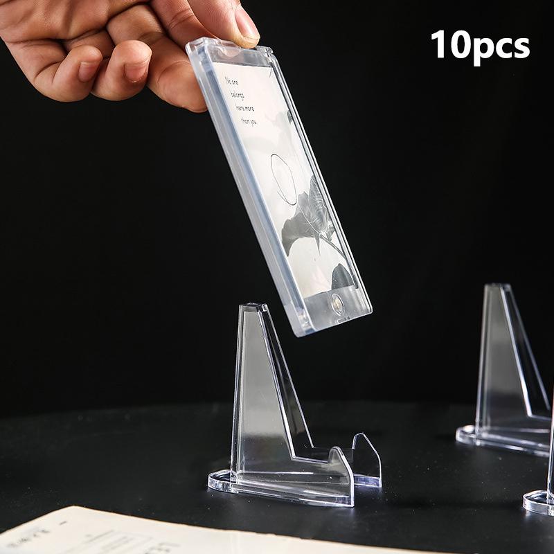 10Pcs Clear Acrylic Coin Display Stand Holders Small Easel Rack Trading Card Holder Support For Kpop Idol Card Organizer