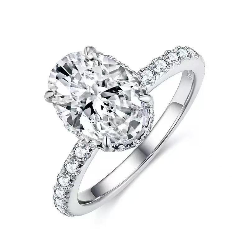 3 Carat Pigeon Egg Oval Moissanite Ring - European & American Fashion