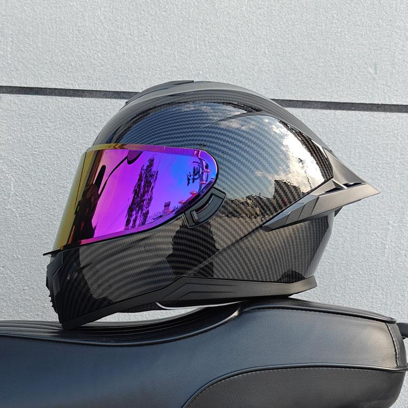 Motorcycle Helmet, Men's and Women's Dual Lens Full Face Helmet, Motorcycle Sports Car, All Season Full Face Helmet