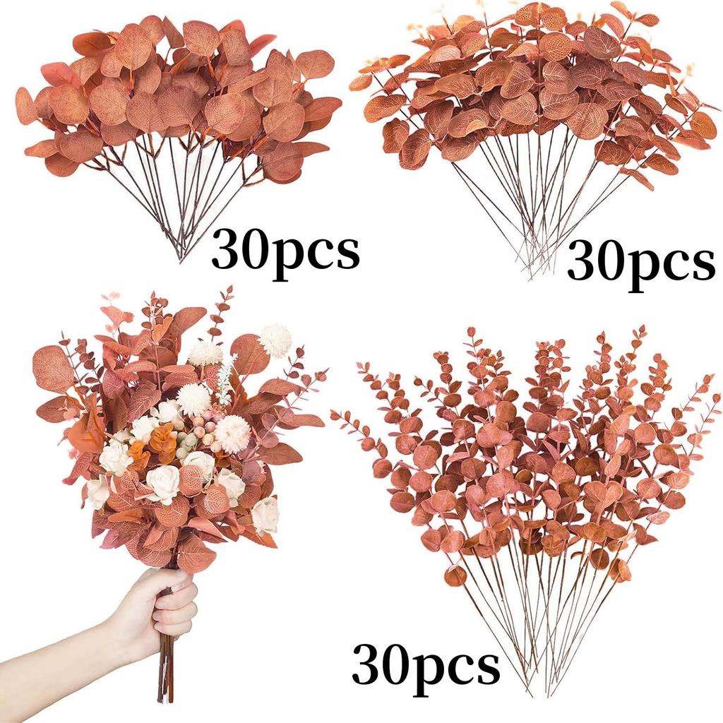 Mixed Artificial Flowers Bouquet with Eucalyptus Leaves And Silver Willow Cuttings for Wedding Floral DIY Home Decor