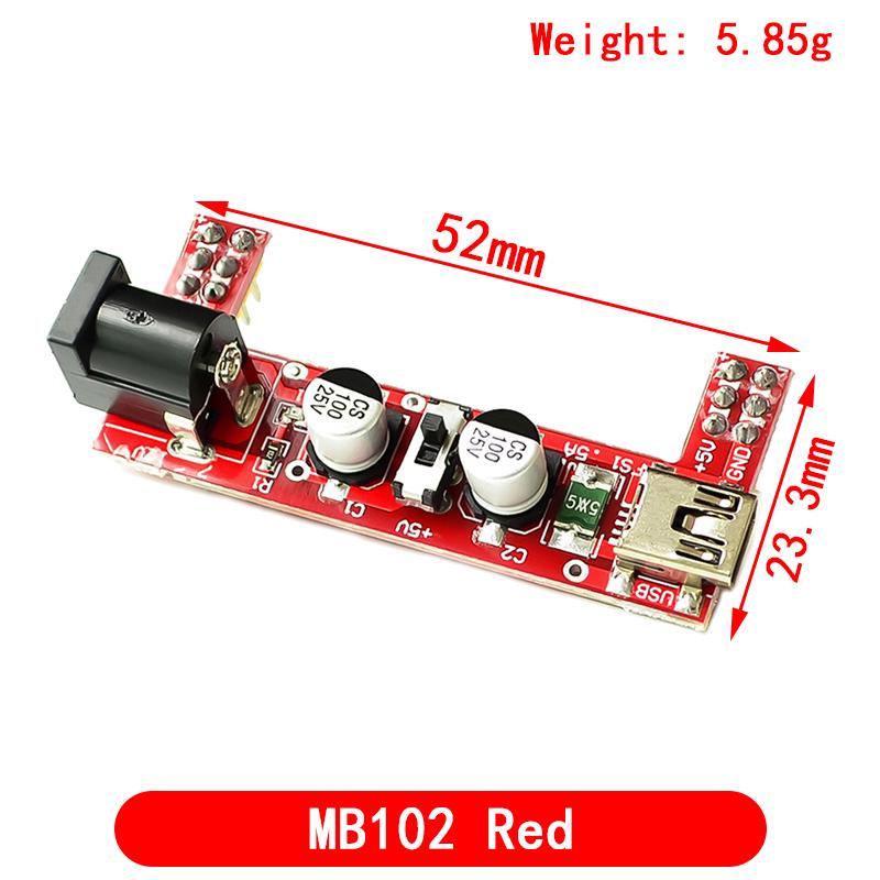 3.3V/5V MB102 Breadboard power module+ 400 points Solderless Prototype Bread board kit +65 Flexible jumper wires