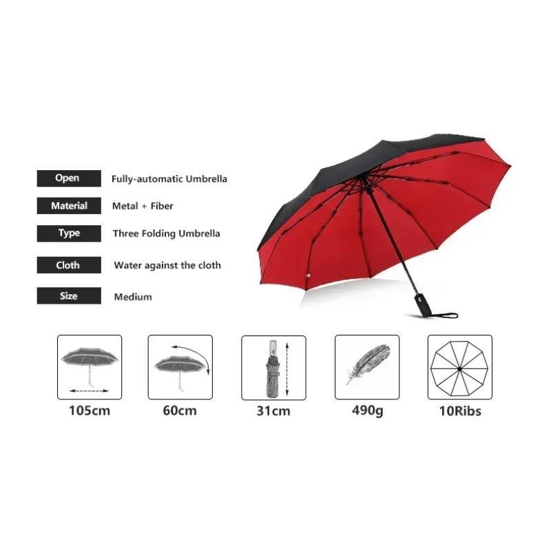 Windproof Double Layer Resistant Umbrella Fully Automatic Rain Men Women 10K Strong Luxury Business Male Large Umbrellas Parasol