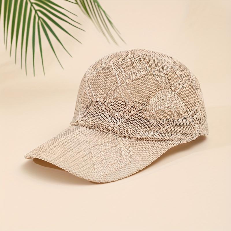 

1pc Unisex Breathable Mesh Large Square Baseball Cap Summer Hat Duckbill Cap Adjustable бежевий