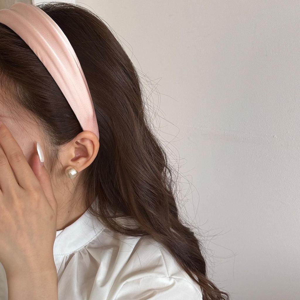 Korean Retro Mori Girl Cream Wide Edge Headband - High Skull Wash Face Accessory for Women