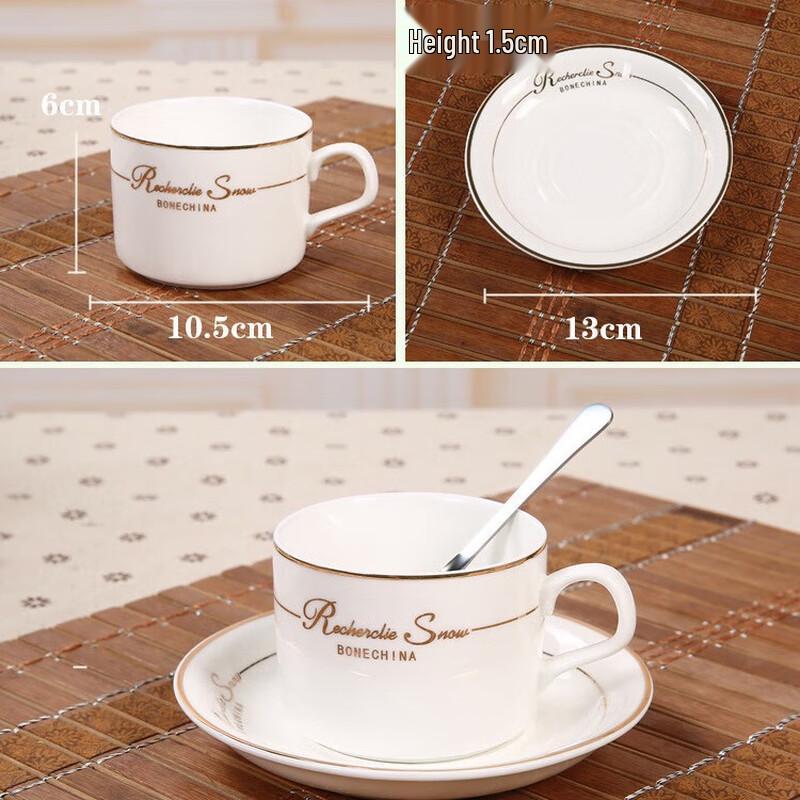 Set Cană de Cafea Ceramică și Farfurie de Lux Ușor