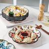 Retro Flower Sushi Plate Creative Home Fruit Plate Delicious Dishes Ceramic Plates Light Luxury Chinese Style Dumpling Tableware
