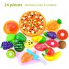 Cutting Food Kitchen Toys Set Simulate Fruit Vegetable Accessories with Shopping Basket Role Play Education Toy for Toddler Gift