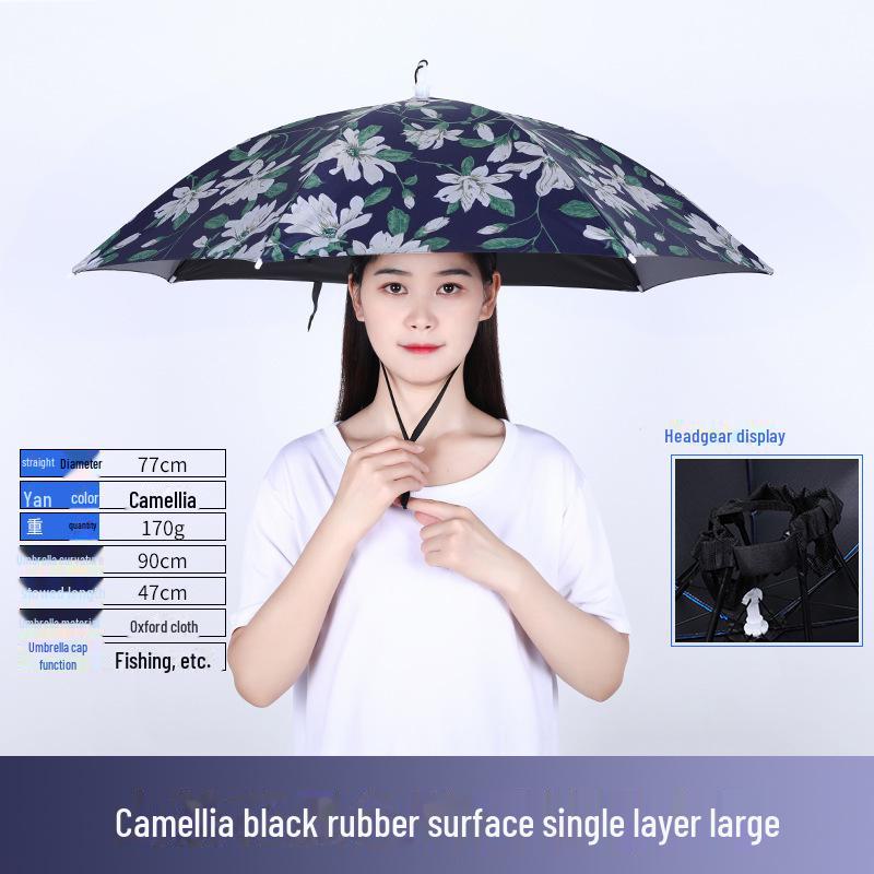 Large Folding Fishing Hat Umbrella for Adults & Kids – Unisex Outdoor Headwear with Prints