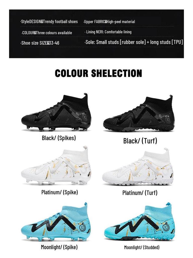 Children's TF Football Shoes: Men's Outdoor Non-slip Breathable Training Sneakers for Turf