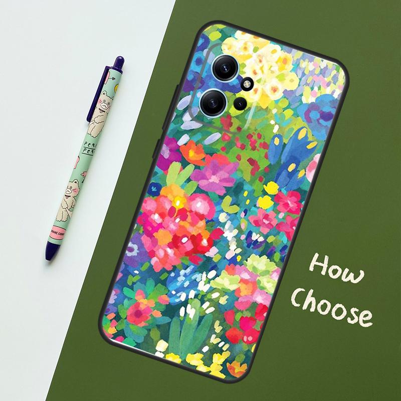 Buntes Blumenmalerei Kunstetui Für Xiaomi Redmi Note 13 10 11 12 14 15 Pro Plus Hülle Für Redmi 15C 15 14C 10C 12C 13C