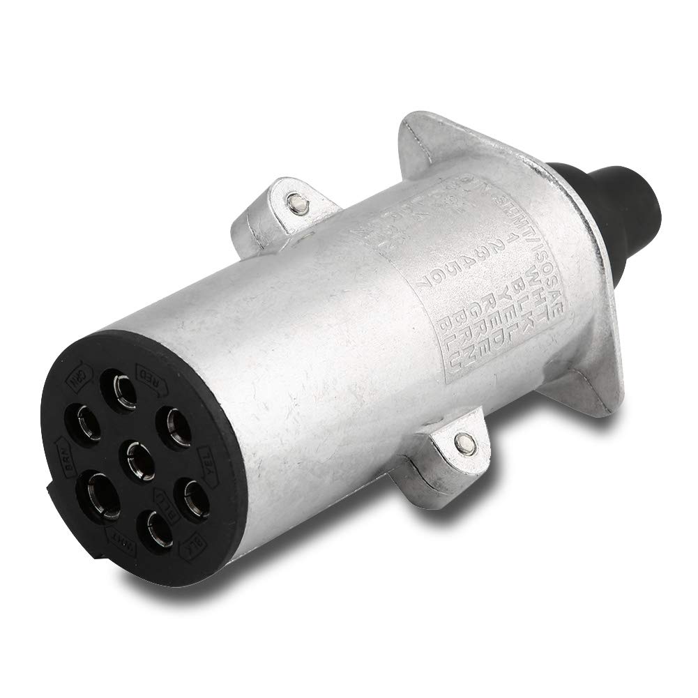 KIMISS European Type 7 Pin Trailer Plug, N Type 7 Pin Round 7 Pole