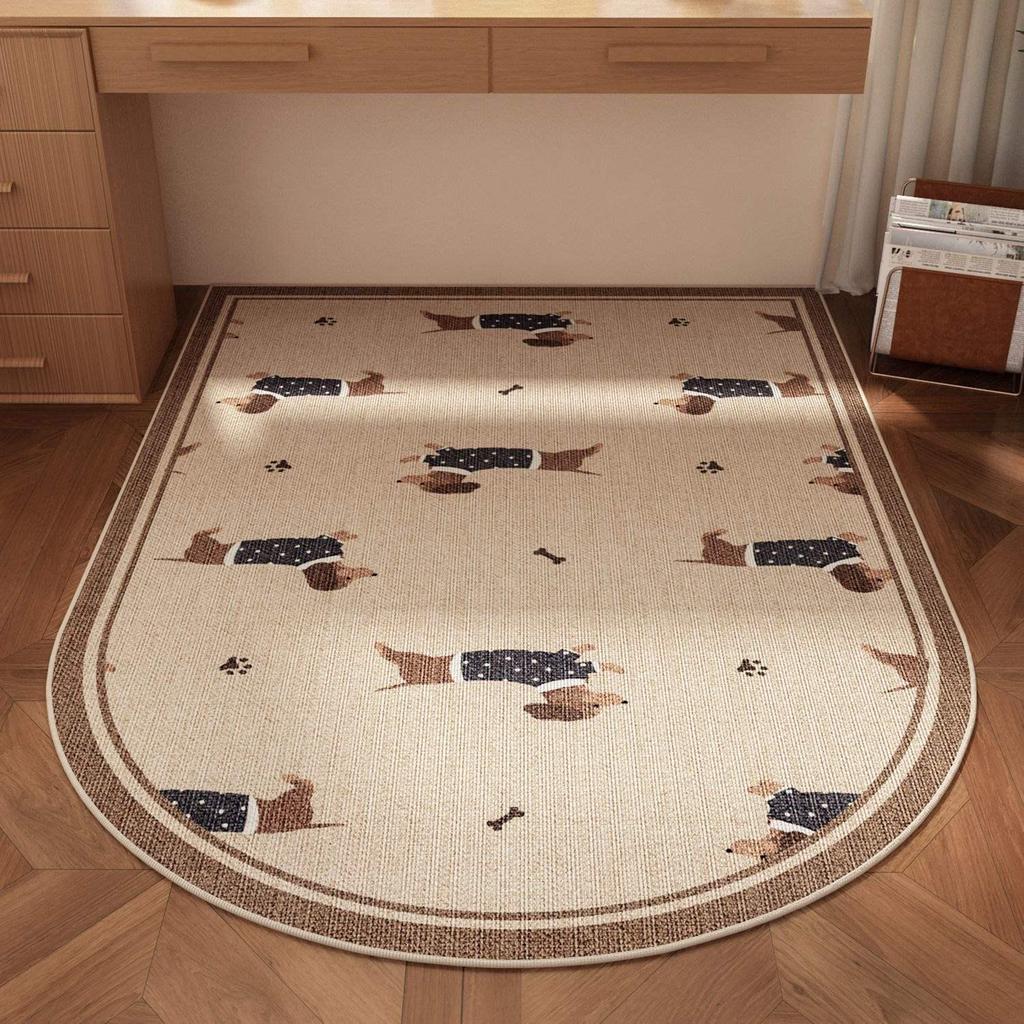 Alfombrilla de suelo insonorizada, sin lavado, imitación sisal, para escritorio de ordenador y silla giratoria