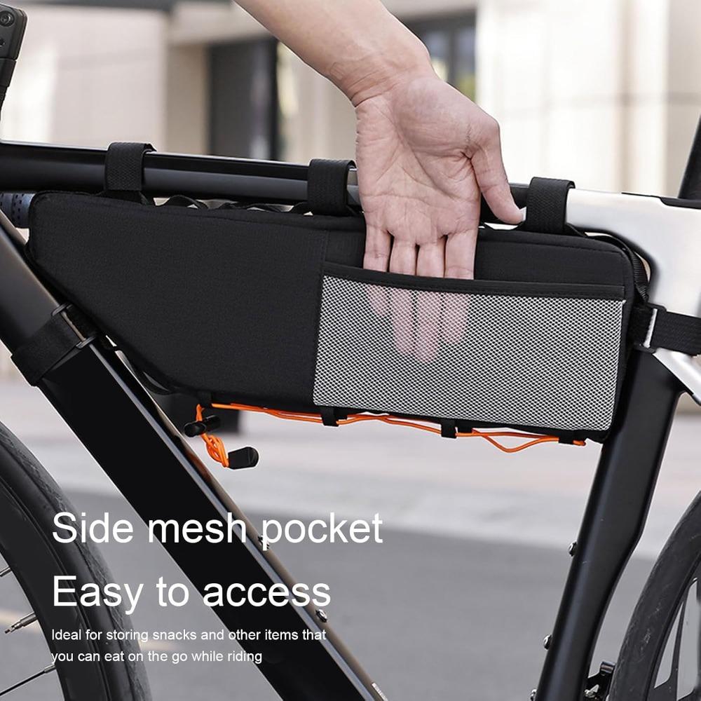 Polyester Bike Frame Bag 2.6L Bike Triangle Bag Durable Bike Storage Bag  Road Biking