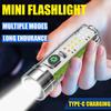 New Keychain Light, Ultra Bright Emergency Spotlight, Telescopic Zoom Light, Built-in Battery, Fluorescent, Aluminum Alloy