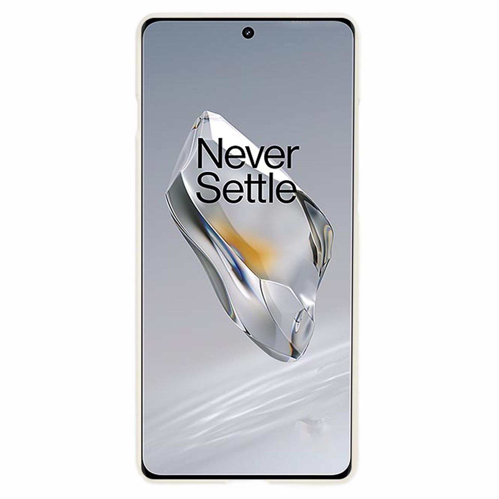 

For OnePlus 12 5G Case Skin-touch Rubberized PC Drop Resistant Cell Phone Cover White