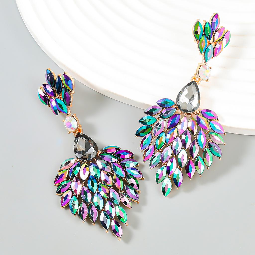 Baroque Style Earrings For Women Vintage Exaggerated Exquisite Rhinestone Stud Earrings Girls Glitter Jewelry Ear Accessories