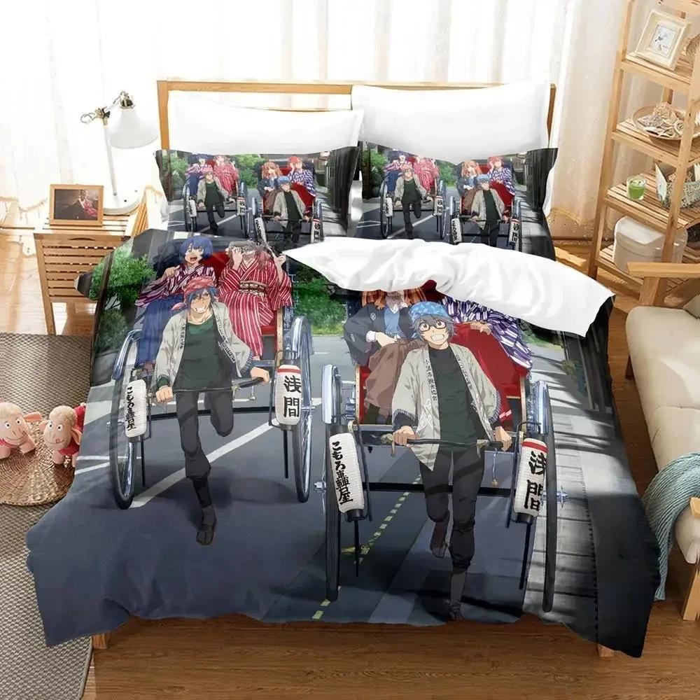New Kawaii Waiting In The Summer Bedding Set Cartoon Anime Three-Piece Set Adult Kid Bedroom Duvet Cover Sets Twin Bedding Set