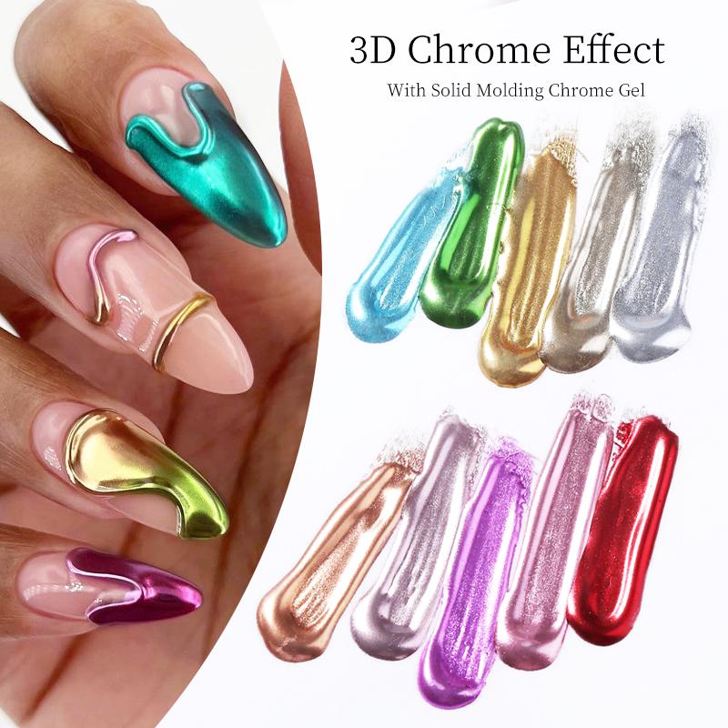 Silver Nail Glitter Powder Metallic Effect Pigment UV Gel Polish Flakes Dust Manicure Decoration Nails Accessories