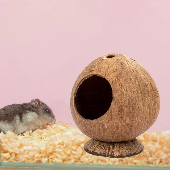 Yousheng Hamster House Bite-resistant Natural Coconut Shell Guinea-pig Hamster Hideout House Toy Pet