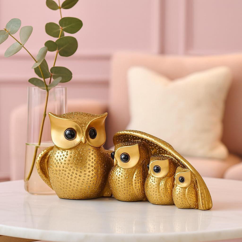 Xtore® Golden Owl Family (Mother & Child) for Home Decor