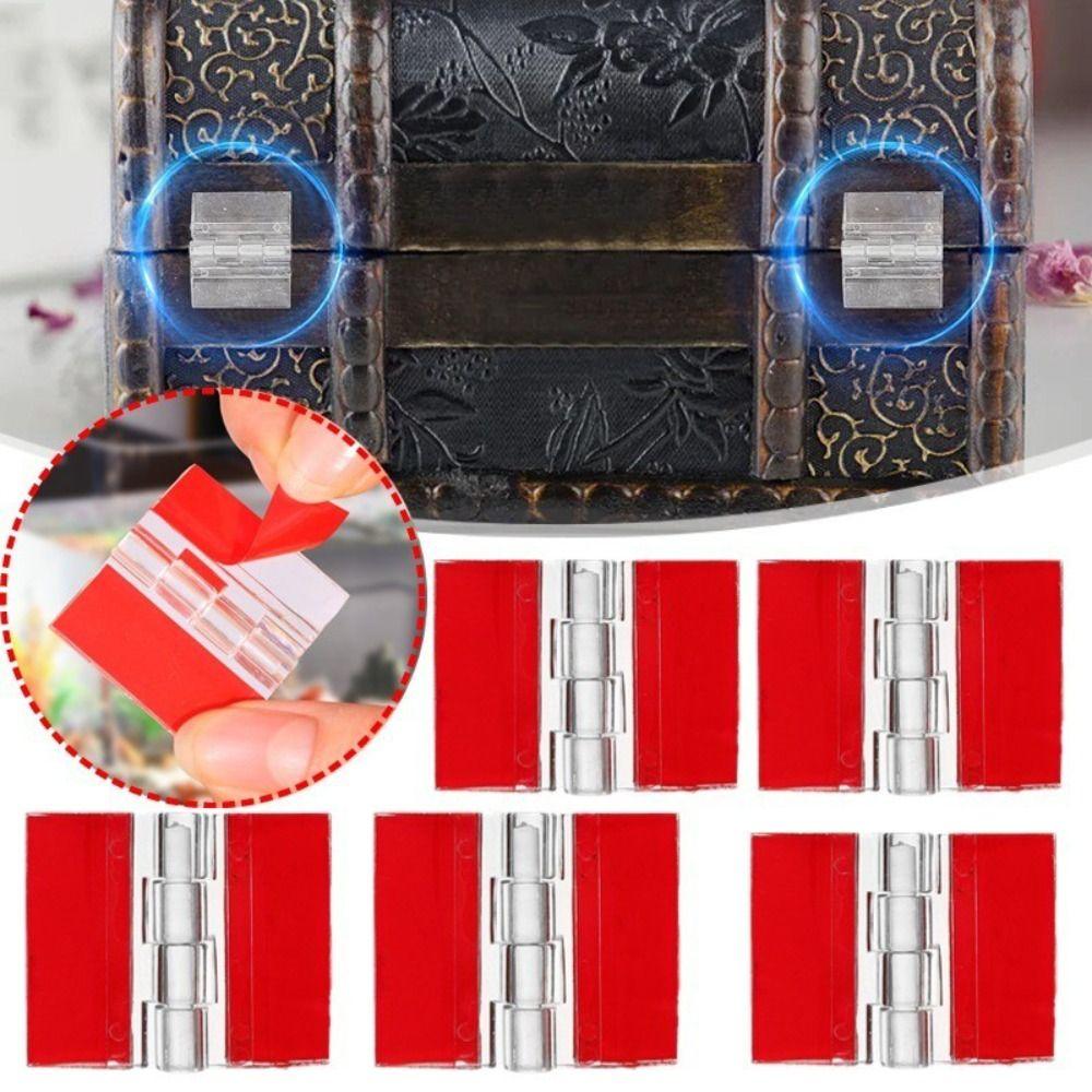New Self-Adhesive Folding Hinge Transparent Acrylic Door Hinges DIY Fixing Hinge for Cabinet Drawer Jewelry Boxes