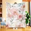 1pc 2D Flat Printing Spring And Summer New Arrival Watercolor Pink Floral Theme Digital Print Blanket, All-Season Use, Casual Throw, 100% Polyester Fi