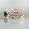 Twisted Rope Turquoise Ring for Women 14k Gold Plated Creative Handmade Jewelry