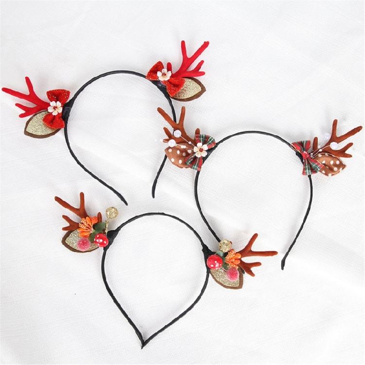 Light Weight Reindeers Antlers Headbands Plastic Hair Decoration For Christmas Parties Costume Accessories