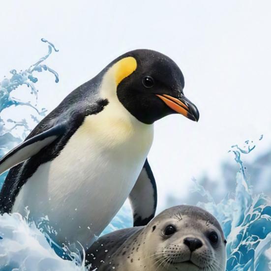Party Decoration Supplies for Home Polar Animal Toilet Cover Decal, Penguin And Seal Seat Lid Sea Life Nursery Wall Art Sticker, Removable