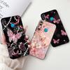 For Infinix Hot 8 Phone Case Hot 8 Lite Hot8 X650 X650C X650B X650D Elegant Floral Cat Pattern Black Silicone Soft TPU Cases