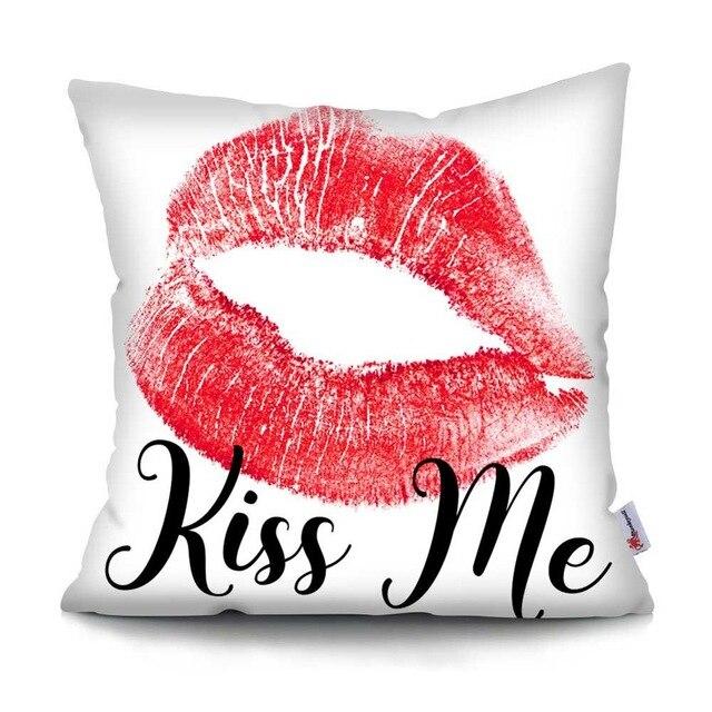 red lips cushion