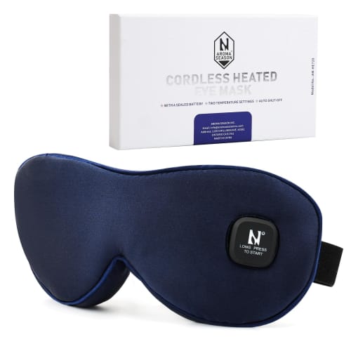 

USB Rechargeable Hot Eye Mask, Cordless, Temperature Control, Reusable, 30-Minute Auto-Off, Light Blocking, Perfect for Business Trips, Travel, Naps,