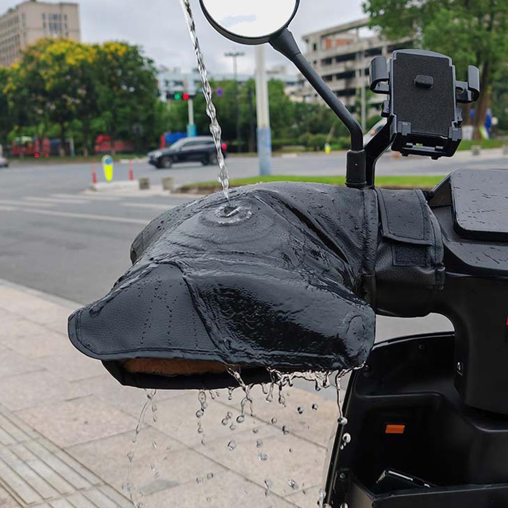 Electric Heating Handlebar Gloves Waterproof Cycling Hands Warmer Gloves 3 Levels Setting Reflective Snowmobile Bike Accessories